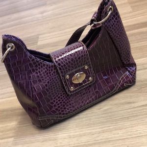 Purple Crocodile Hobo Purse